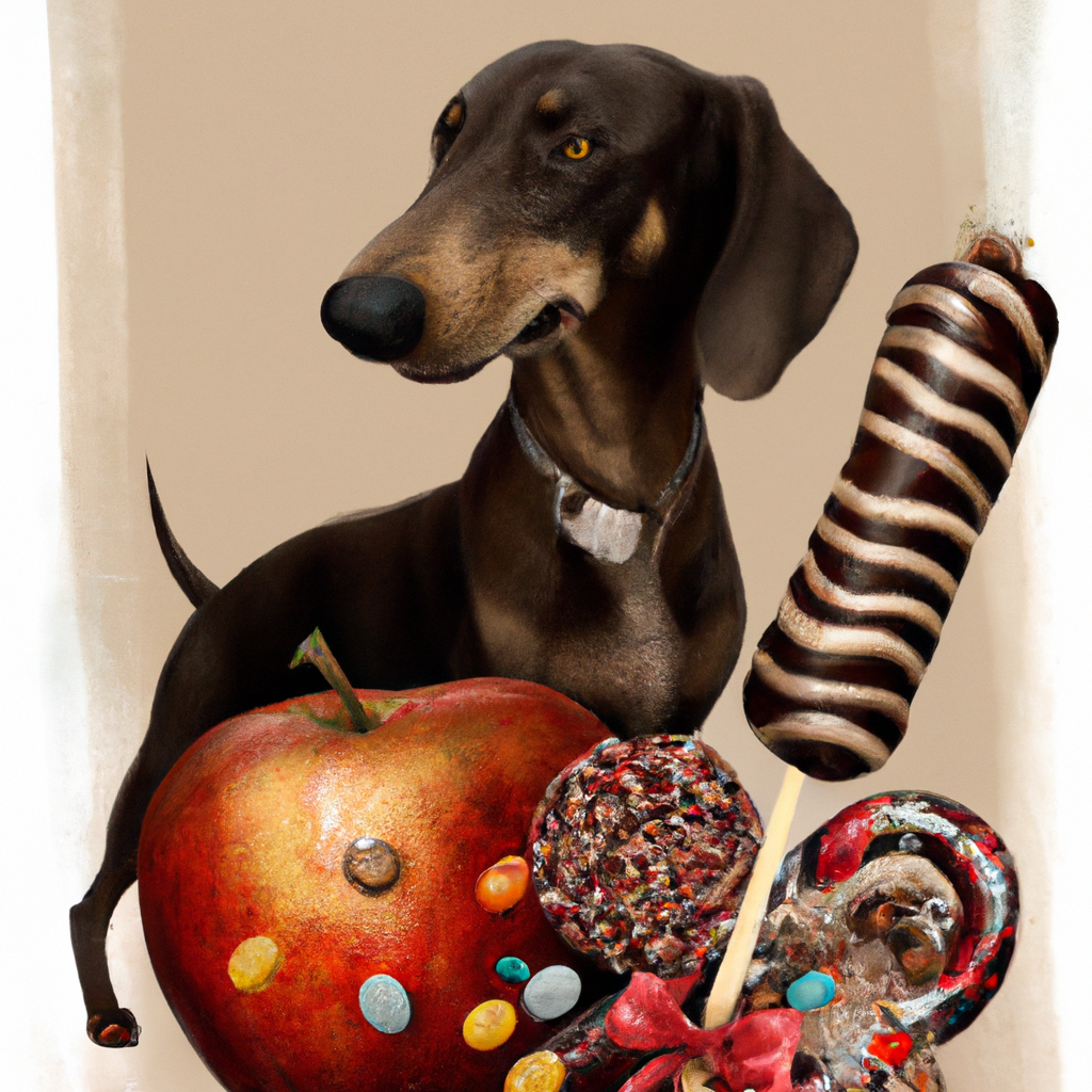  a Dachshund dog with Toffee Apple, Caramel & Spices